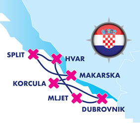Croatia Adriatic gay cruise map