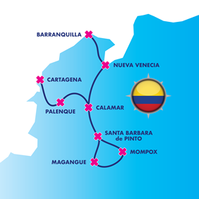 Colombia gay river cruise map