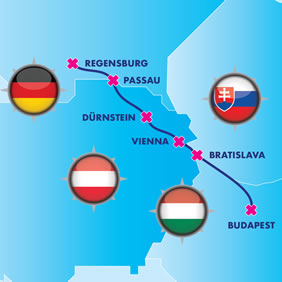 Danube Christmas gay cruise map
