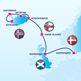 Iceland luxury gay cruise map