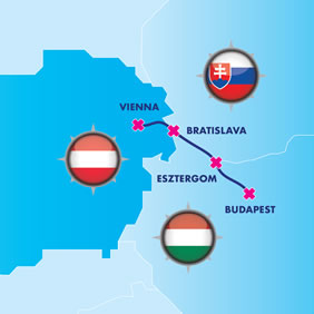 Vienna to Budapest gay cruise map