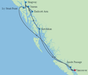 Alaska Pride Gay Cruise map