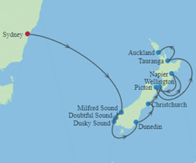 New Zealand Gay Cruise map