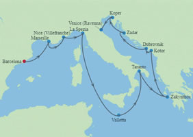 Best of Mediterranean Gay Cruise map