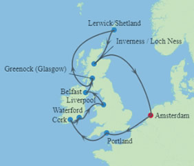 British Isles Gay Cruise map