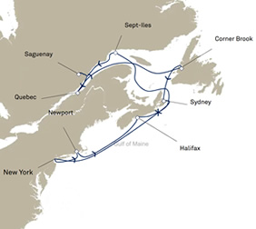 Canada & New England Gay Cruise map