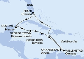 Caribbean Gay Cruise map