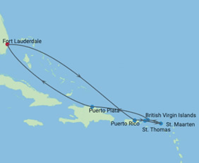 Eastern Caribbean Gay cruise map