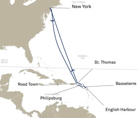 Christmas and New Year Caribbean Gay Group Cruise map