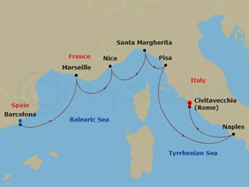 Italian Riviera Gay Cruise map