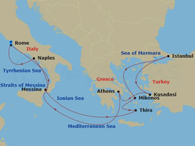 Greek Isles Gay Cruise map