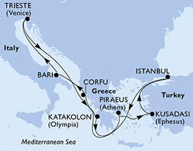 Greece Turkey Gay Cruise map