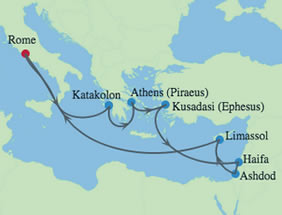 Israel & Mediterranean Gay Cruise map