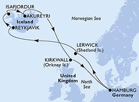 Iceland Gay Cruise map