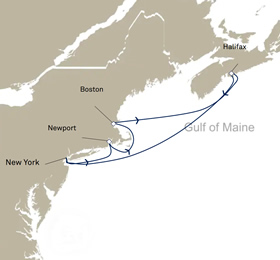 New England & Canada Gay Group Cruise map
