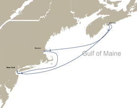 New England & Canada Gay Group Cruise map