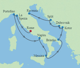Italy & Croatia Pride Cruise map