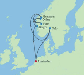 Norwegian Fjords Gay Cruise map