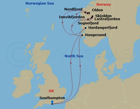 Norwegian Fjords Gay Cruise map