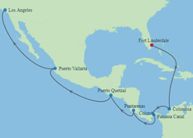 Panama Canal Gay Cruise map
