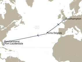 Transatlantic Gay Cruise map
