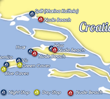 Croatia gay sailing holidays map