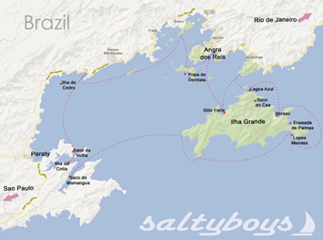 Brazil Gay sailing cruise map