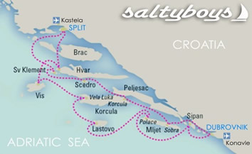 Croatia Nude Gay sailing cruise map