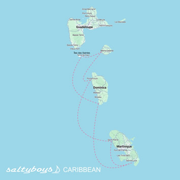 Martinique Caribbean Gay sailing cruise map