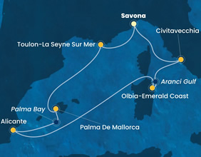 Mediterranean gay summer cruise map