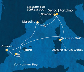 Mediterranean gay summer cruise map