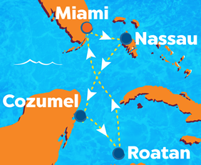 Allure Caribbean gay cruise map