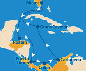 Tropical Americas Gay Cruise 2022 map