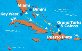 Halloween Caribbean gay cruise map