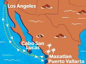 Mexican Riviera 2023 Atlantis gay cruise map