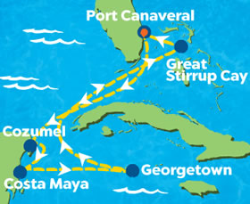 Prima Caribbean Gay Cruise 2023 map