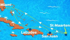 Symphony Caribbean gay cruise map