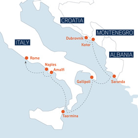 Adriatic & Italy gay cruise map