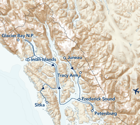 Alaska lesbian adventure cruise map