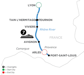 Burgundy & Provence lesbian river cruise map