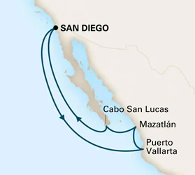 Mexican Riviera lesbian cruise map