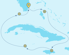 Margaritaville LGBT Caribbean Cruise 2027 map