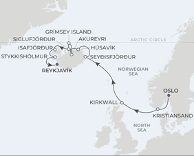 Norway & Iceland gay cruise map
