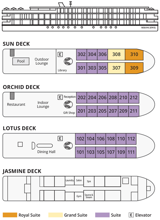 Uniworld Mekong Jewel Deck Plans