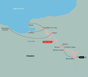 Paris & Normandy gay cruise map