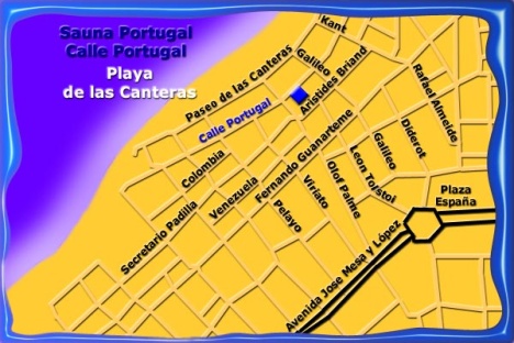 Las Palmas gay sauna Portugal location map