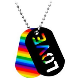 Rainbow Pride Love ID Dog Tag
