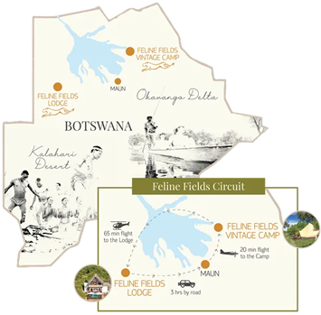 Botswana gay safari map