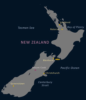New Zealand Gay Tour Map
