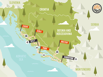 Croatia gay tour map